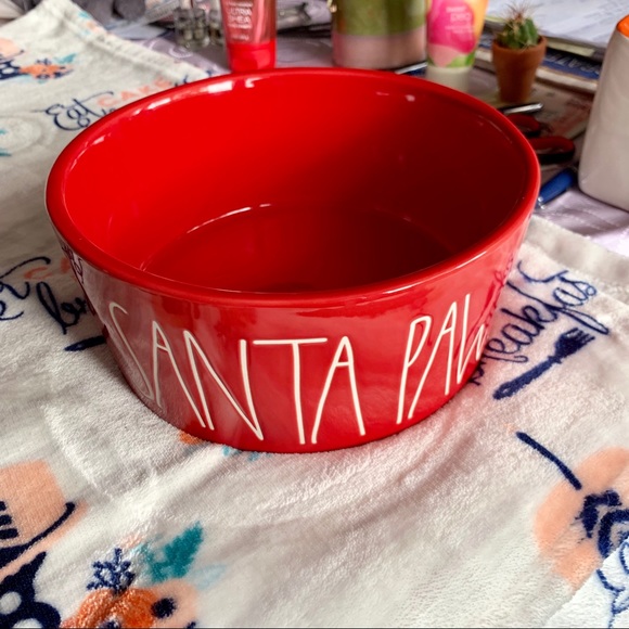 Rae Dunn Christmas Dog Bowl “Santa Paws” - Picture 3 of 4